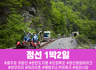 [수도권,충청권,경상권] 정선 레일바이크 / 아우라지 풍경열차 1박2일